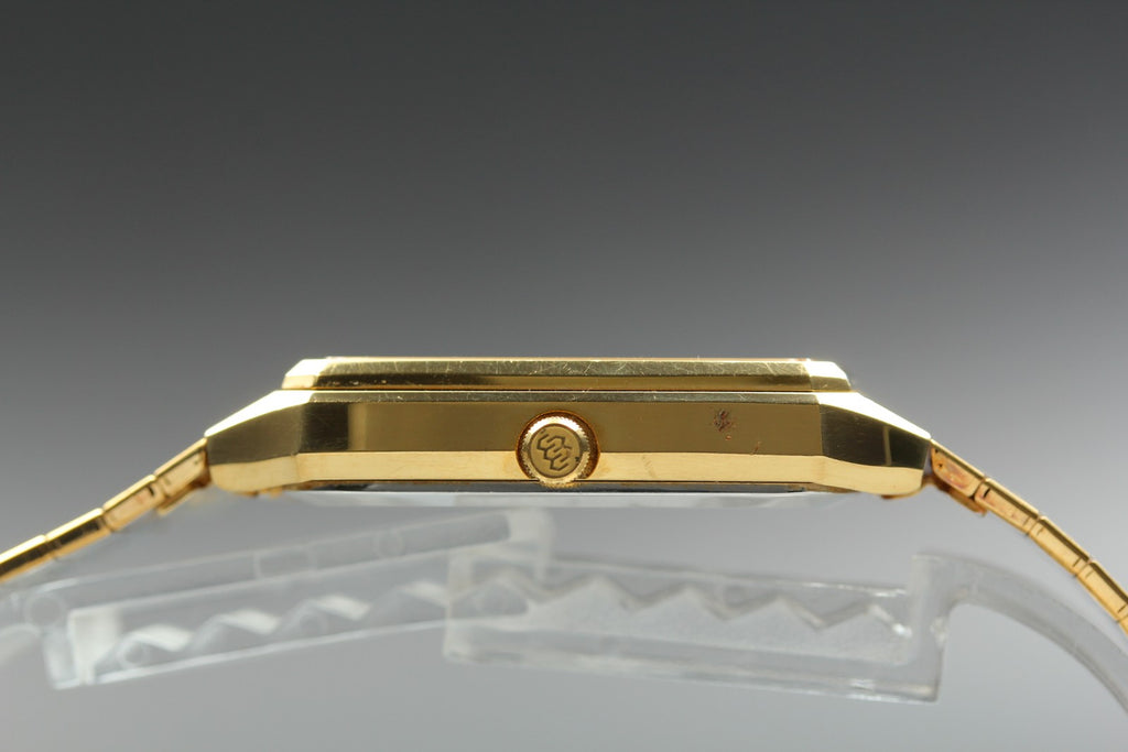 1982 Near MINT SEIKO King twin Quartz 32mm 9443-5020 Gold Dial Men's Vintage