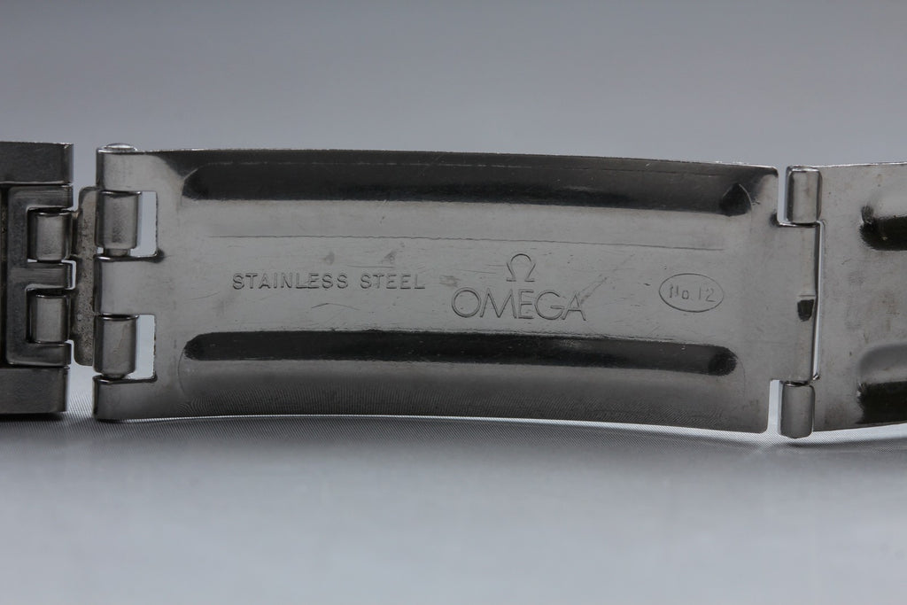 Near MINT OMEGA Genuine Bracelet 19mm FF112 Stainless steel Silver Men's Vintage