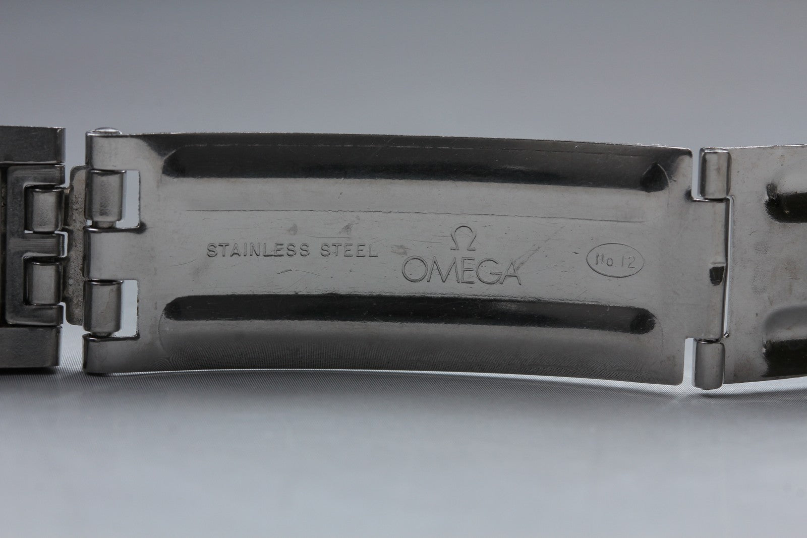 Near MINT OMEGA Genuine Bracelet 19mm FF112 Stainless steel Silver Men's Vintage