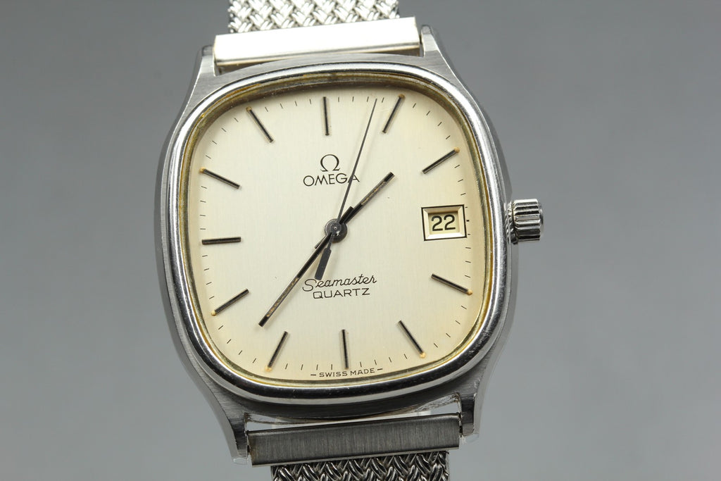 1977 OMEGA Seamaster 32mm 196.0191 Quartz SS Silver Dial Men's Vintage Exc+5