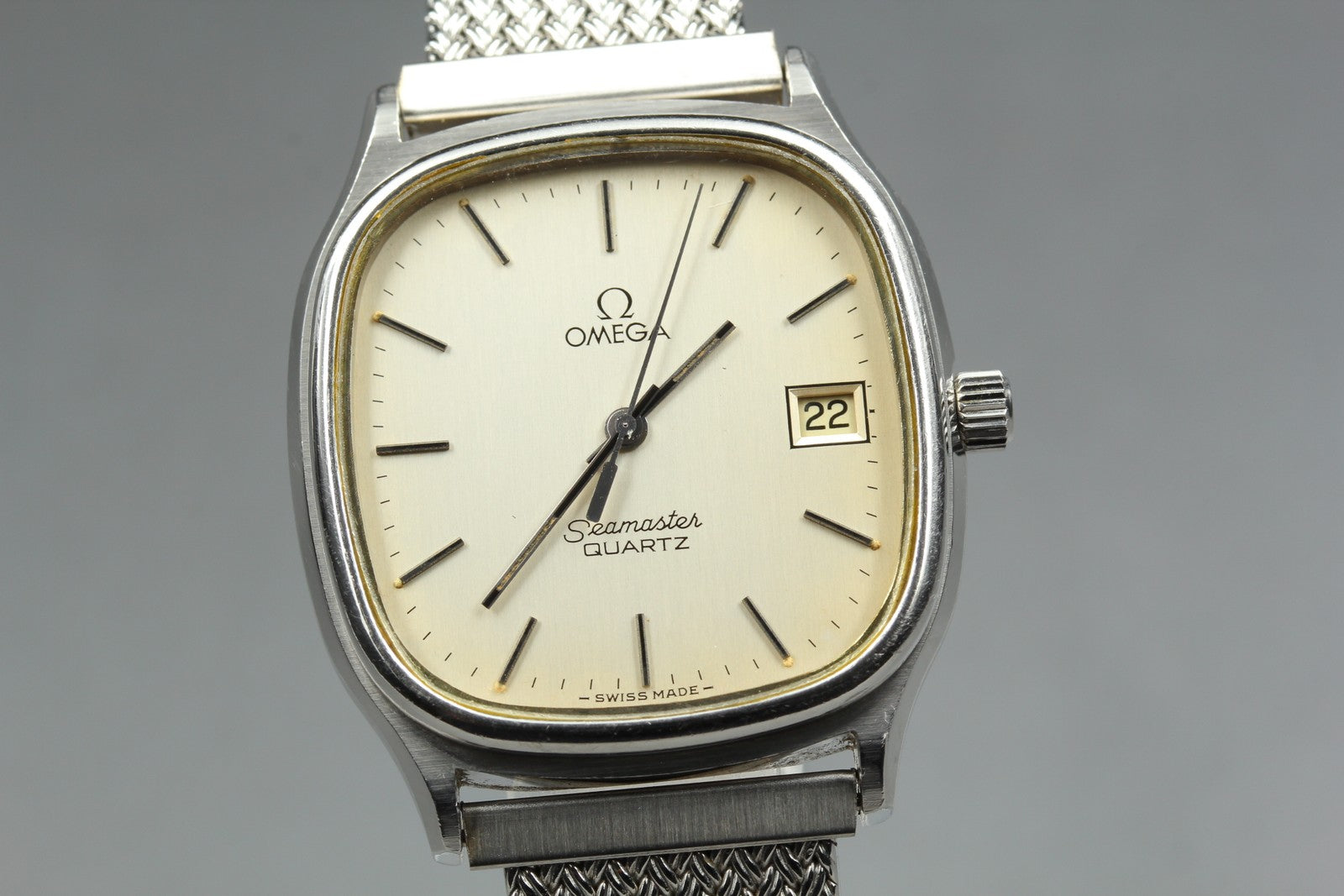 1977 OMEGA Seamaster 32mm 196.0191 Quartz SS Silver Dial Men's Vintage Exc+5