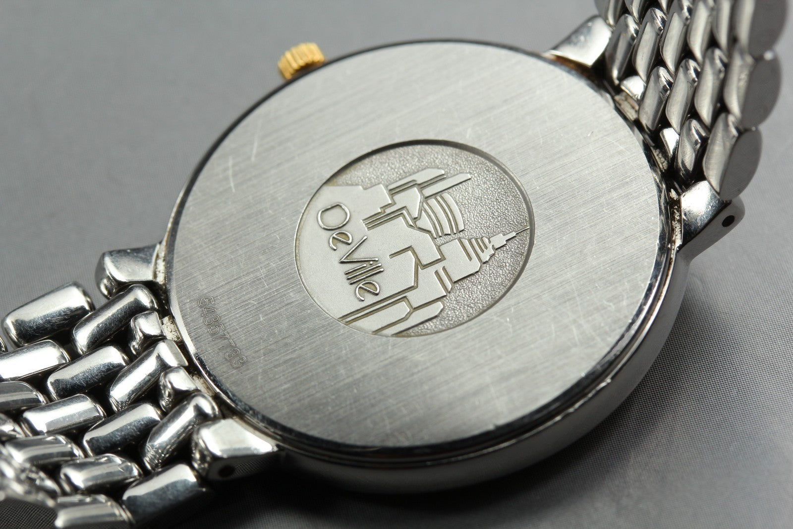 1993 Near MINT OMEGA De Ville 32mm 395.2378 Quartz SS Gold Dial Men's Vintage
