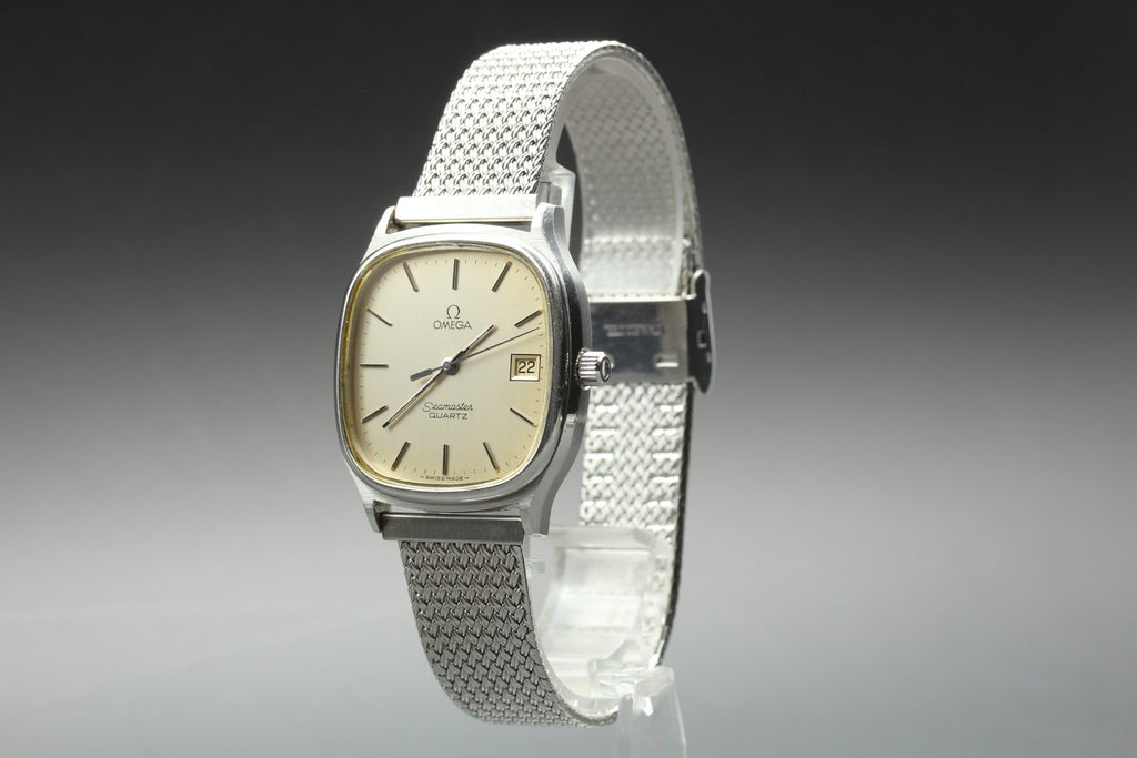 1977 OMEGA Seamaster 32mm 196.0191 Quartz SS Silver Dial Men's Vintage Exc+5
