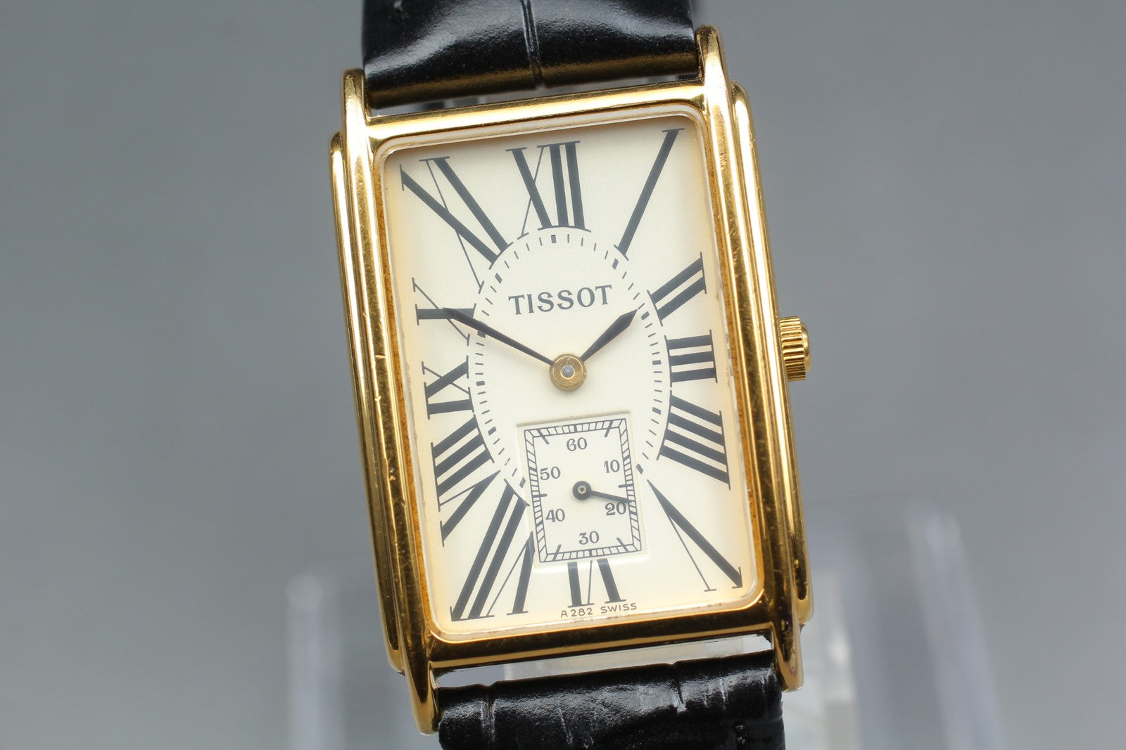 Near MINT Tissot A282K 23mm Small Second Quartz White Roman Dial Tank Unisex