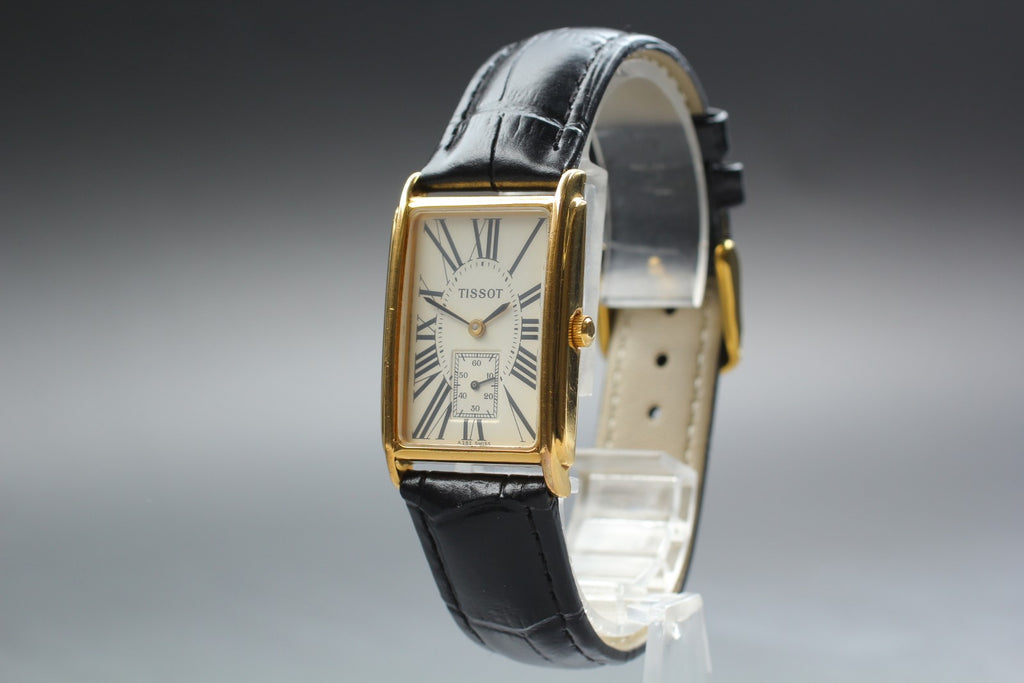 Near MINT Tissot A282K 23mm Small Second Quartz White Roman Dial Tank Unisex