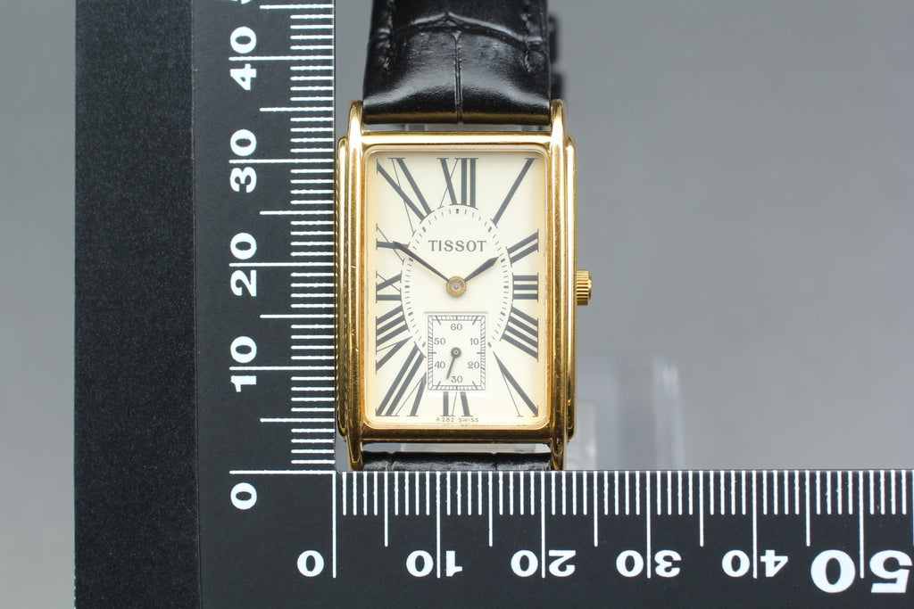 Near MINT Tissot A282K 23mm Small Second Quartz White Roman Dial Tank Unisex