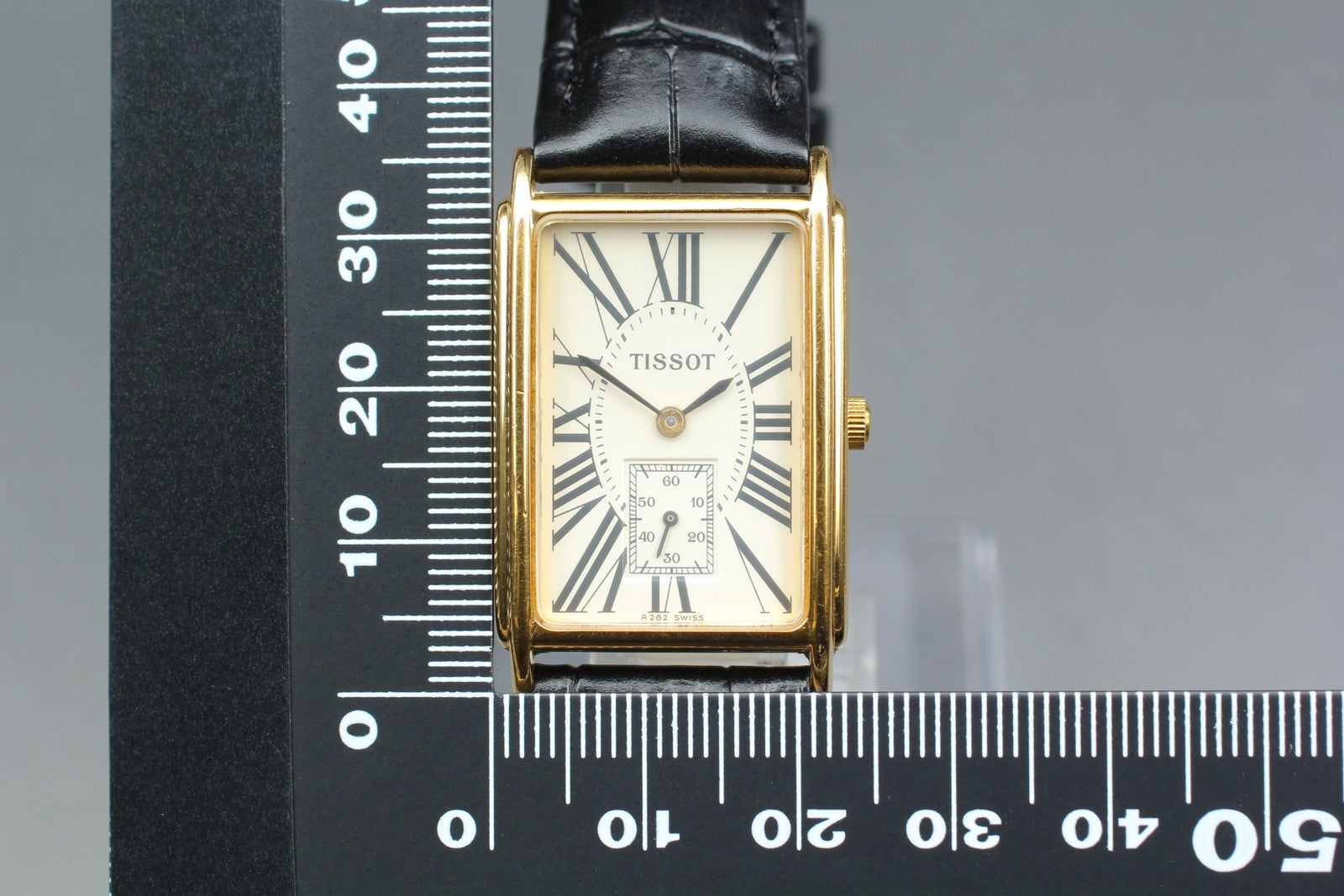 Near MINT Tissot A282K 23mm Small Second Quartz White Roman Dial Tank Unisex