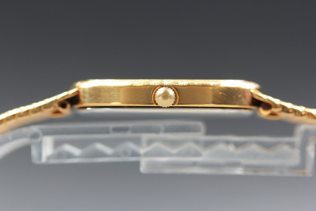 Near MINT LONGINES 150 3344 30mm Quartz Gold Plated Gold Dial Men's Vintage