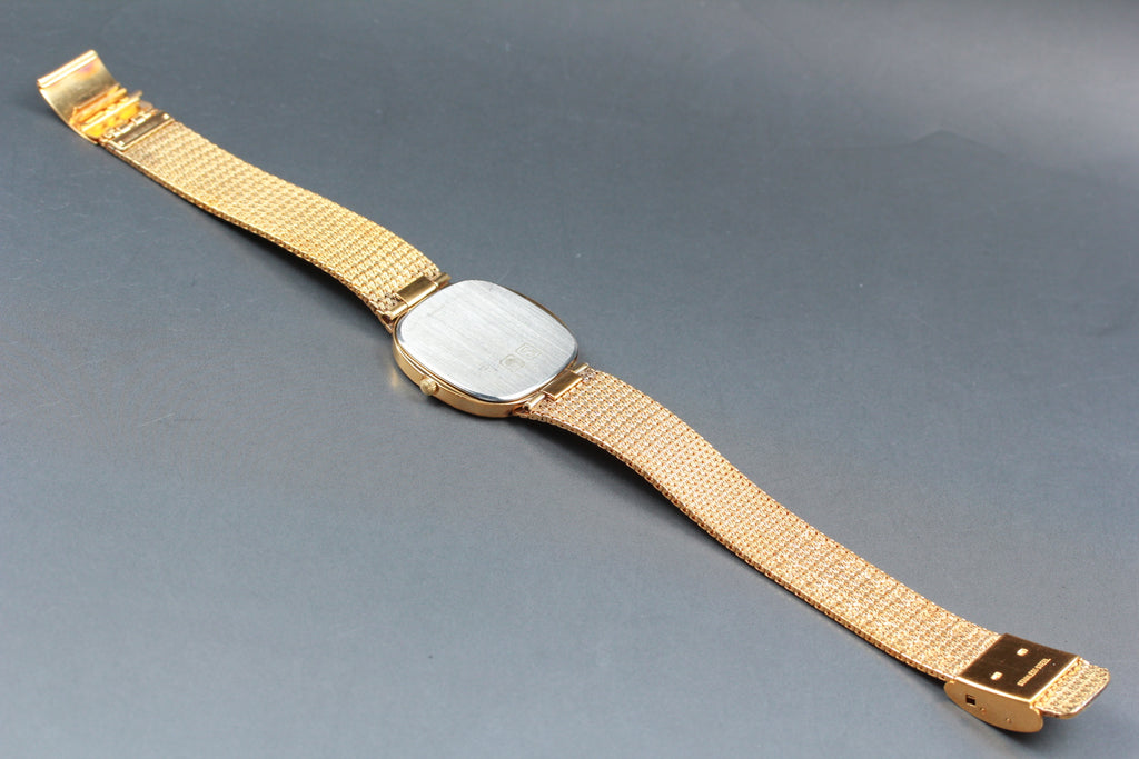 Near MINT LONGINES 150 3344 30mm Quartz Gold Plated Gold Dial Men's Vintage