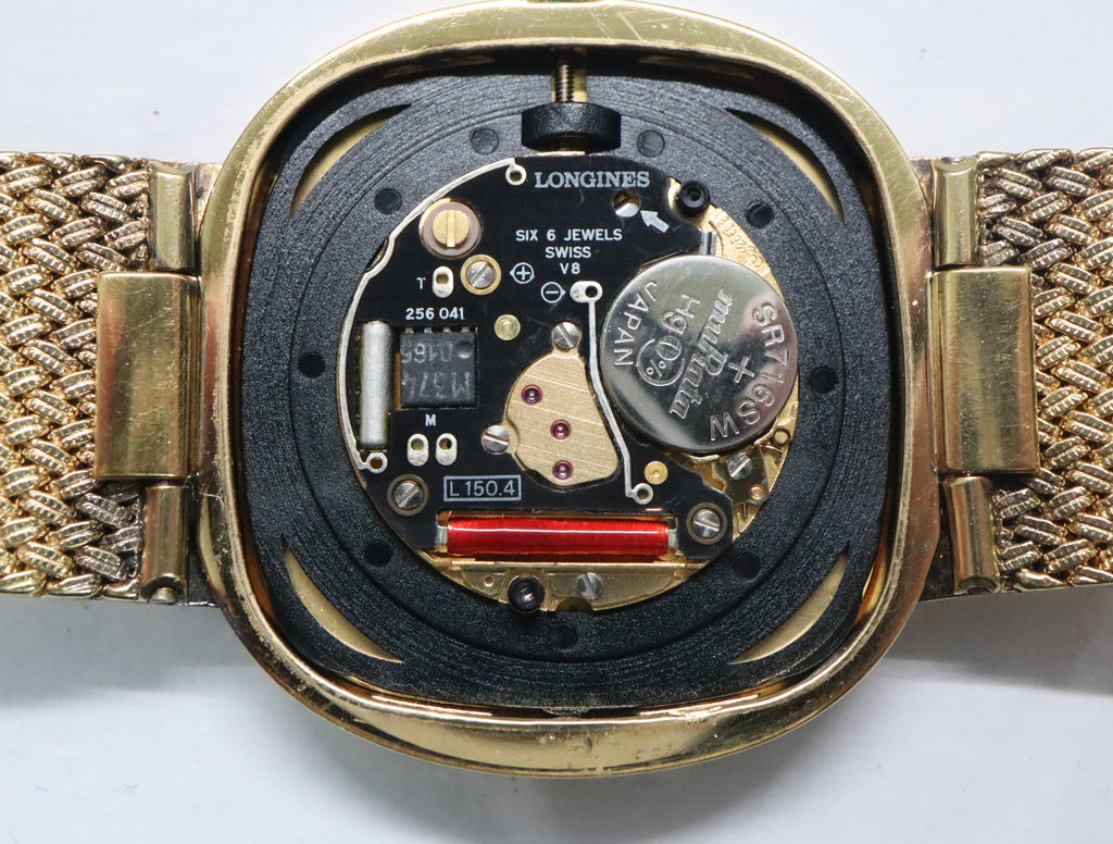 Near MINT LONGINES 150 3344 30mm Quartz Gold Plated Gold Dial Men's Vintage
