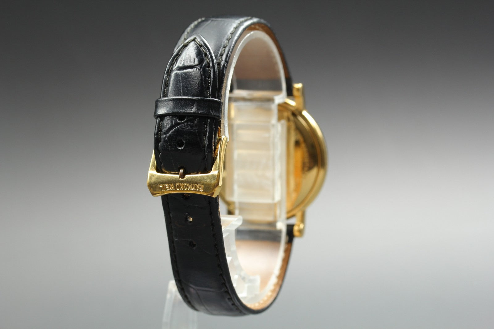 Near MINT Raymond Weil Geneve 9187 33mm Quartz Roman Dial Gold Men's Vintage