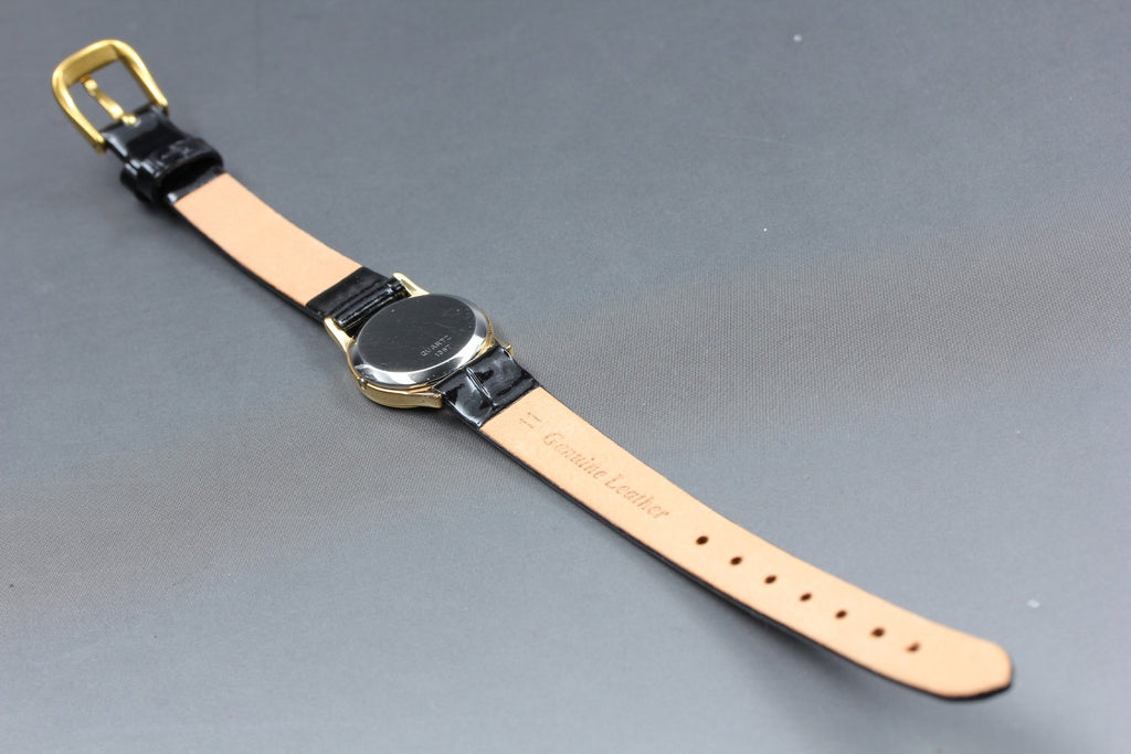 1983 Near MINT OMEGA De Ville 20mm 591.0284 Quartz Gold Dial Women's Vintage