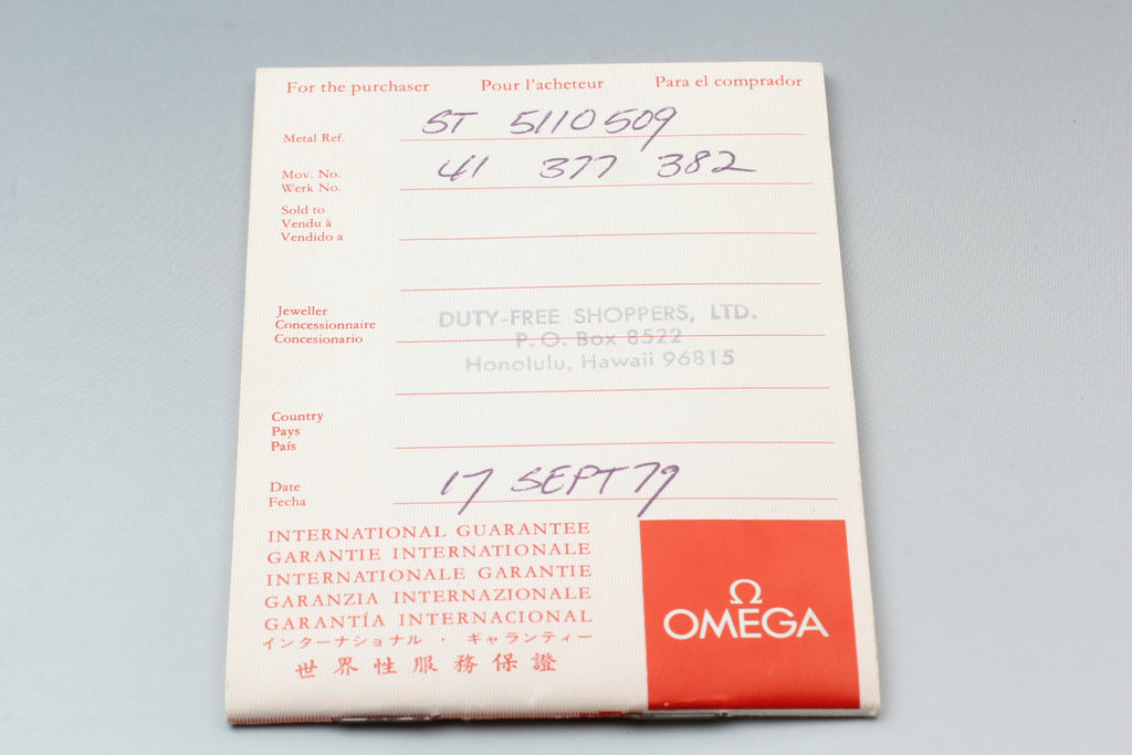1978 Near MINT/Box Paper OMEGA De Ville 21mm 511.0509 Manual Women's Vintage