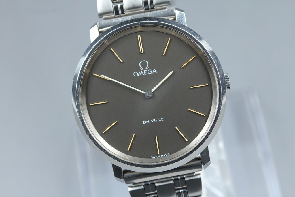 1972 Near MINT OMEGA De Ville 33mm 111.0107 Manual Wind Gray Dial Men's Vintage