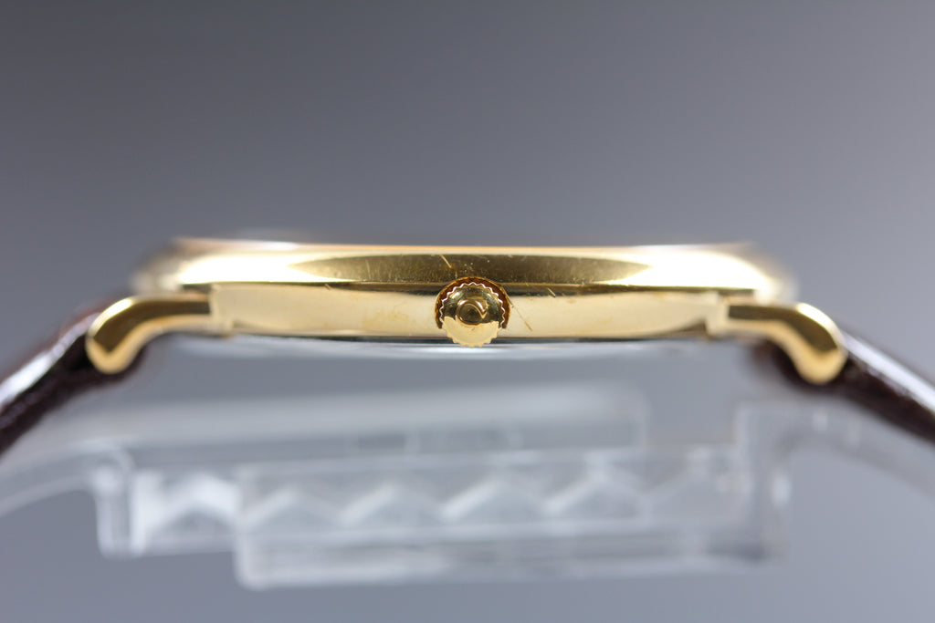 1992 OMEGA De Ville 32mm 196.0312.1 Quartz Gold Dial Men's Vintage Exc+5