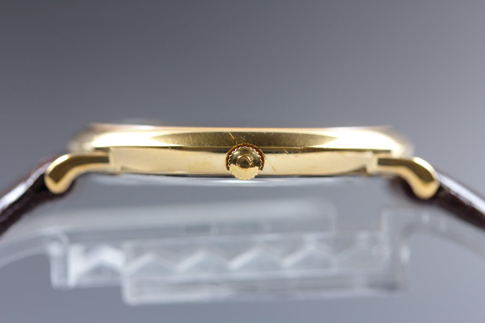 1992 OMEGA De Ville 32mm 196.0312.1 Quartz Gold Dial Men's Vintage Exc+5