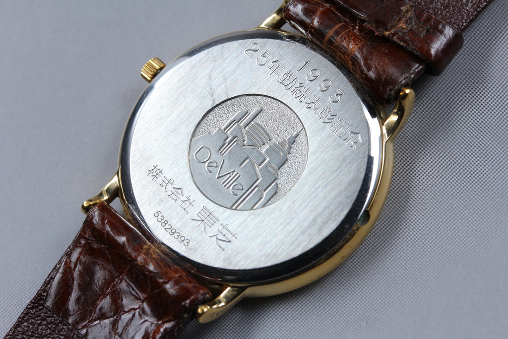 1992 OMEGA De Ville 32mm 196.0312.1 Quartz Gold Dial Men's Vintage Exc+5