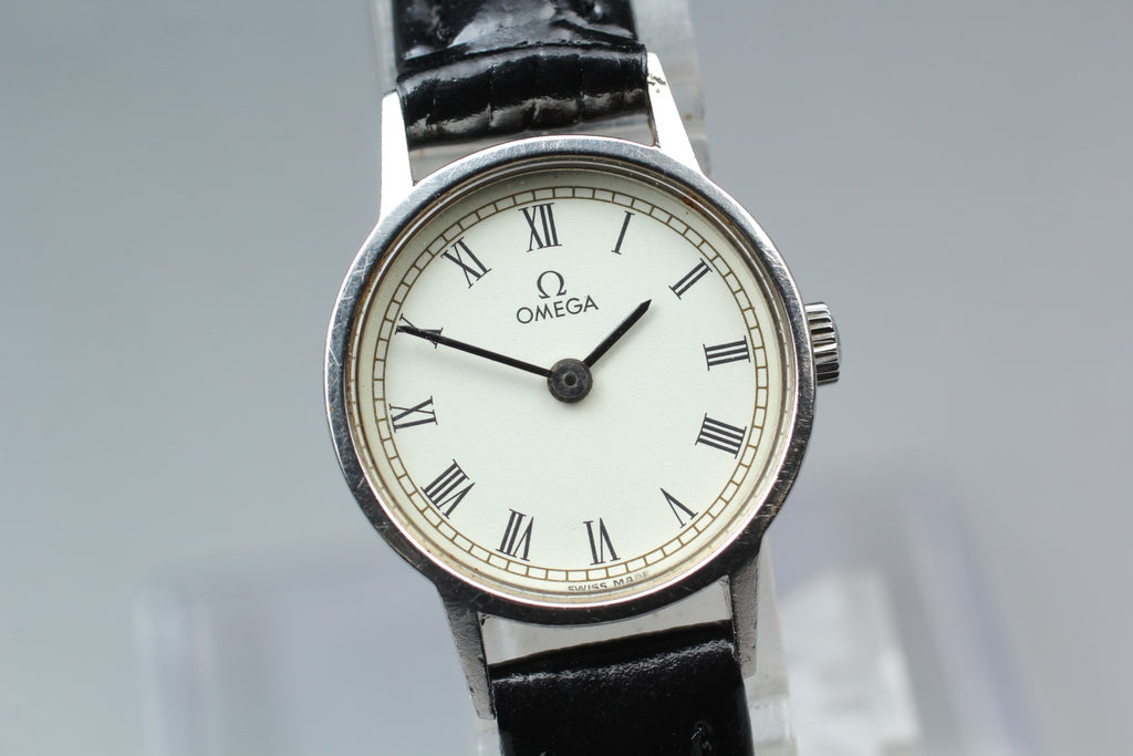 1972 Near MINT OMEGA De Ville 20mm 511.0371 Manual White Roman Women's Vintage