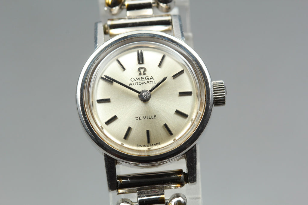1970 Near MINT OMEGA De Ville 20mm 555.003 Automatic Silver Dial Women's Vintage