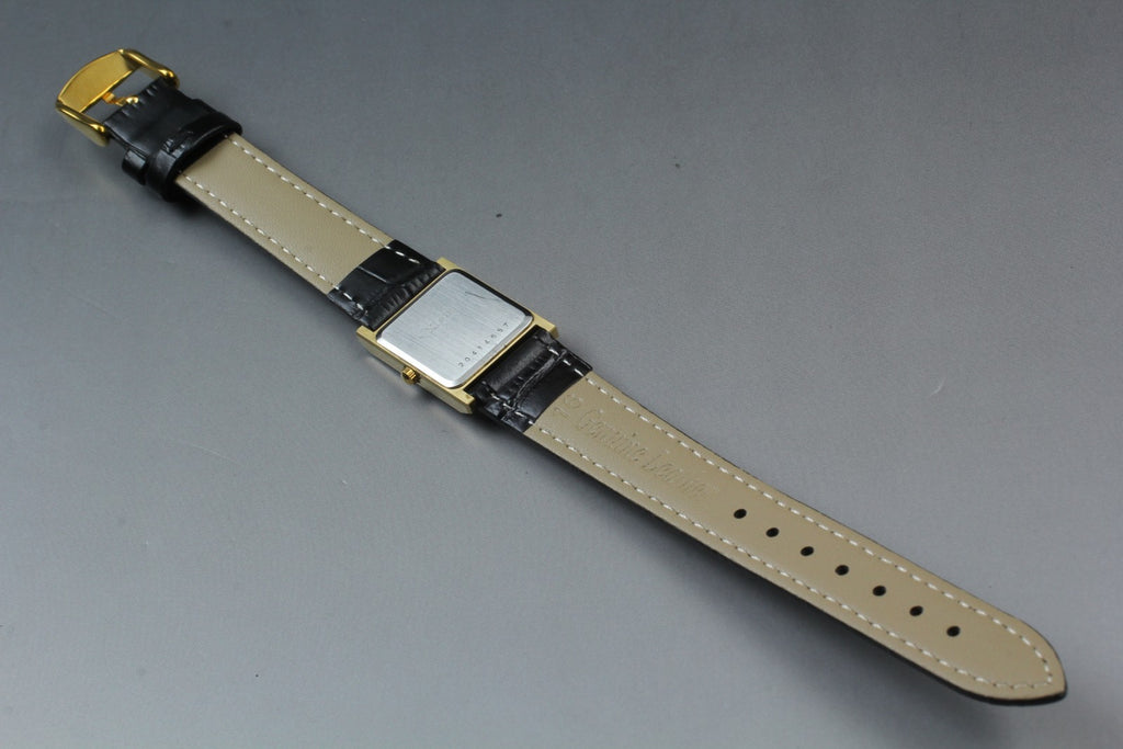 Near MINT Longines 960 6340 20mm Quartz Gold Roman Dial Tank Women's Vintage