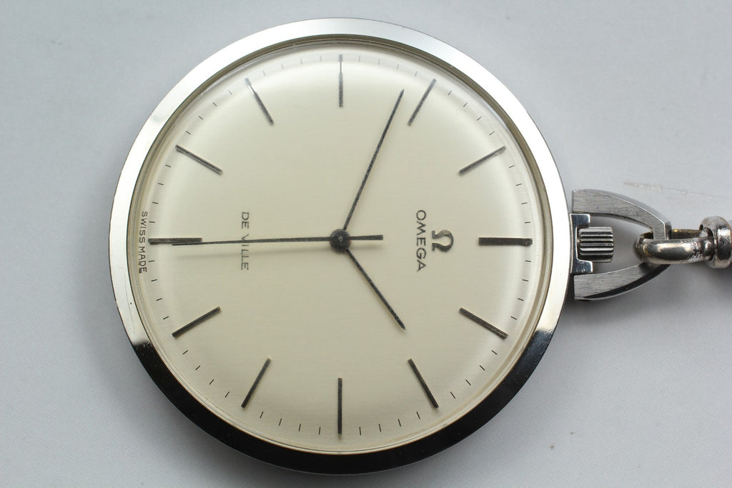 1972 Near MINT OMEGA De Ville Pocket Watch 44mm 131.1746 Manual Silver Dial Men