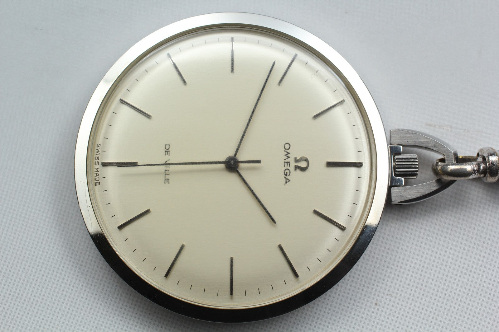 1972 Near MINT OMEGA De Ville Pocket Watch 44mm 131.1746 Manual Silver Dial Men