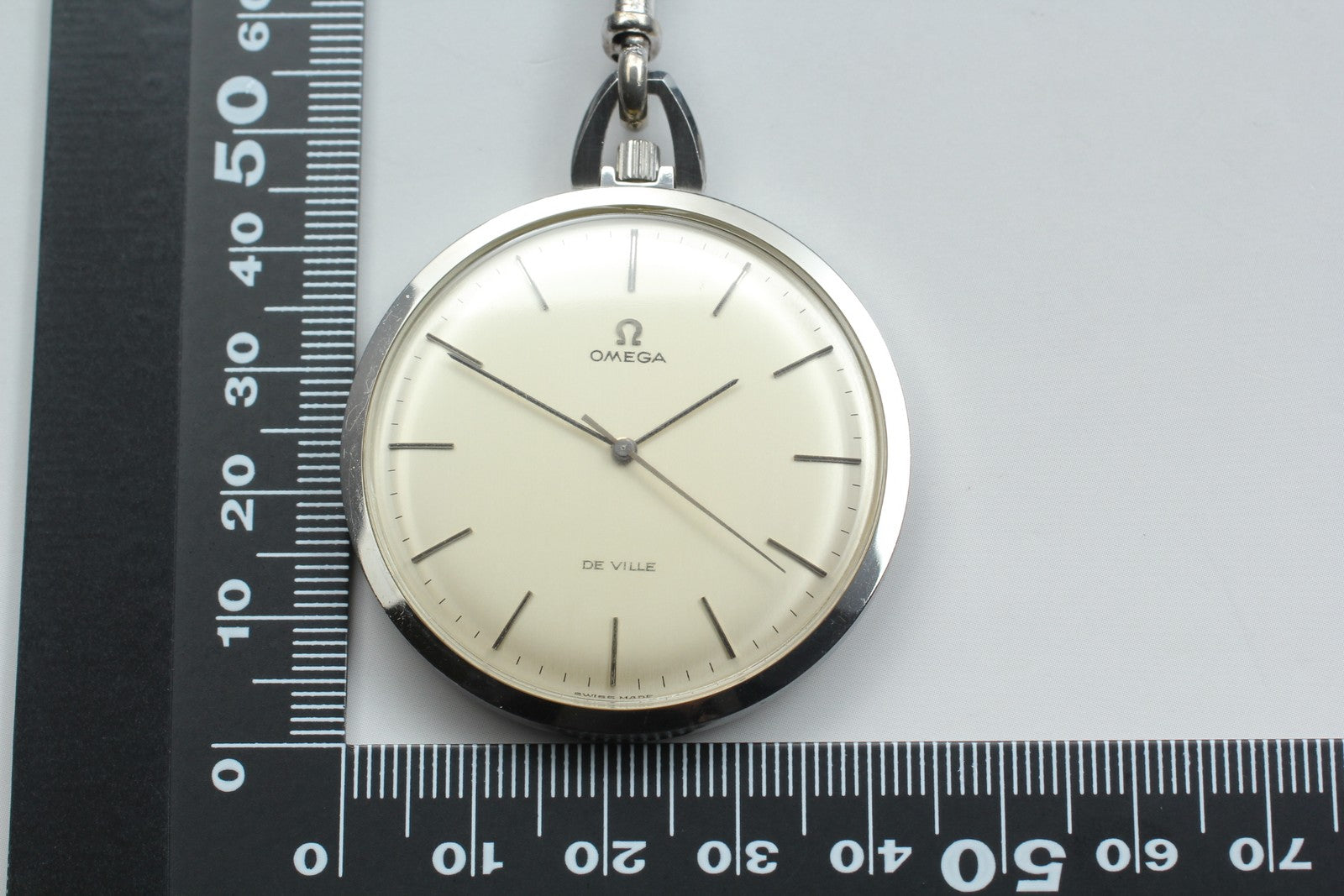 1972 Near MINT OMEGA De Ville Pocket Watch 44mm 131.1746 Manual Silver Dial Men
