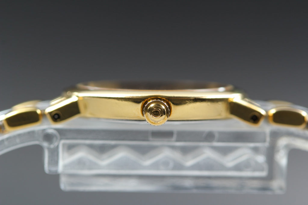1992 Near MINT OMEGA De Ville 22mm 795.0897.2 Quartz Gold Dial Women's Vintage