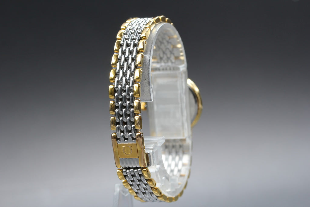 1992 Near MINT OMEGA De Ville 22mm 795.0897.2 Quartz Gold Dial Women's Vintage