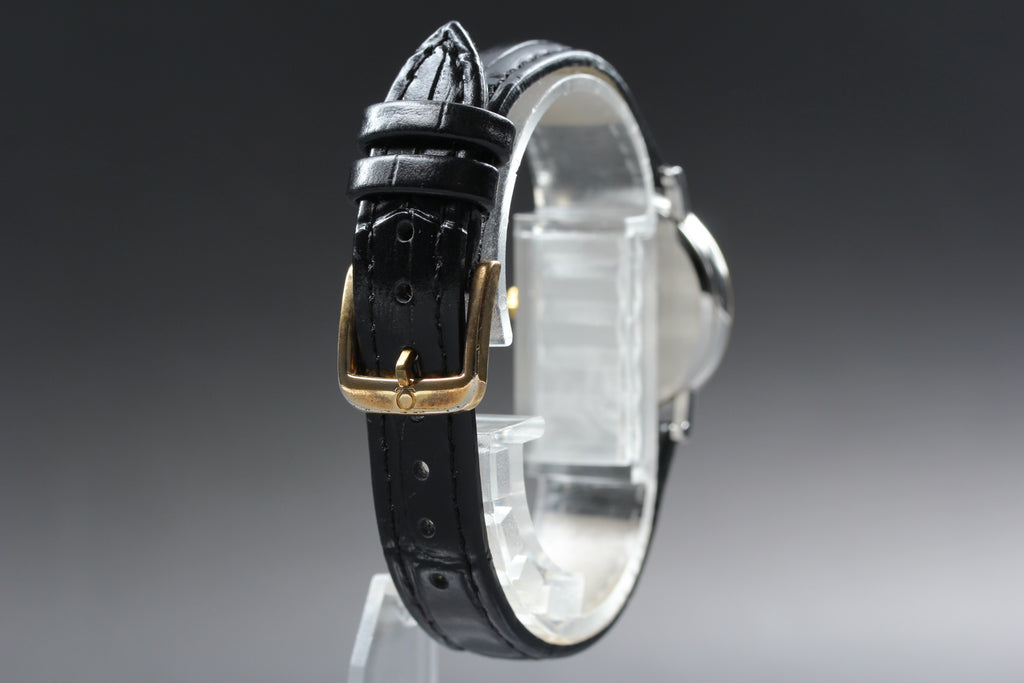 1994 Near MINT OMEGA De Ville 25mm 596.2579 Quartz Gold Dial Women's Vintage