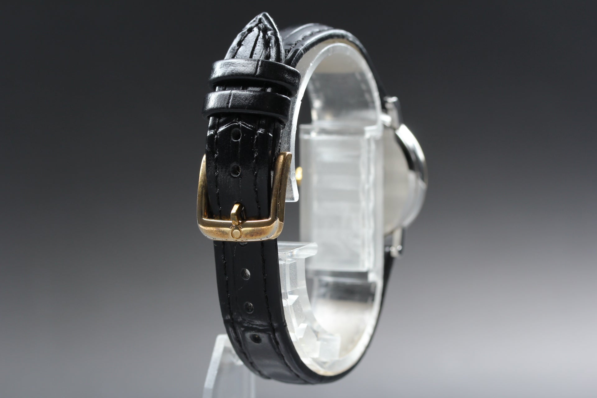 1994 Near MINT OMEGA De Ville 25mm 596.2579 Quartz Gold Dial Women's Vintage