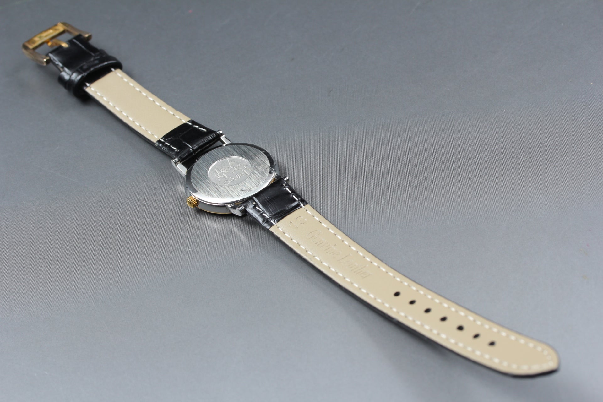 1994 Near MINT OMEGA De Ville 25mm 596.2579 Quartz Gold Dial Women's Vintage