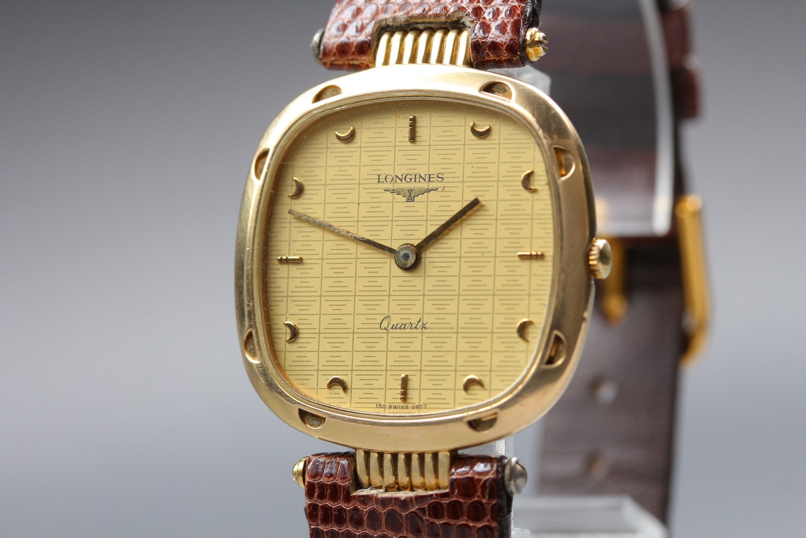 LONGINES 150 6877 30mm Quartz L150.2 Gold Dial Men's Watch Vintage Exc+5