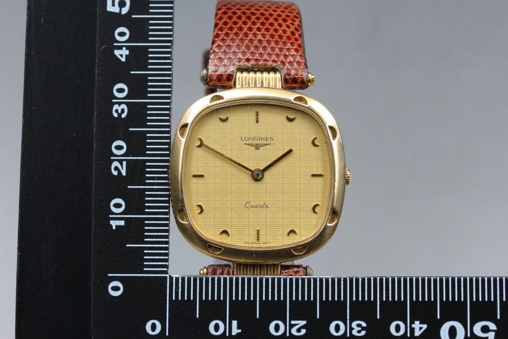 LONGINES 150 6877 30mm Quartz L150.2 Gold Dial Men's Watch Vintage Exc+5