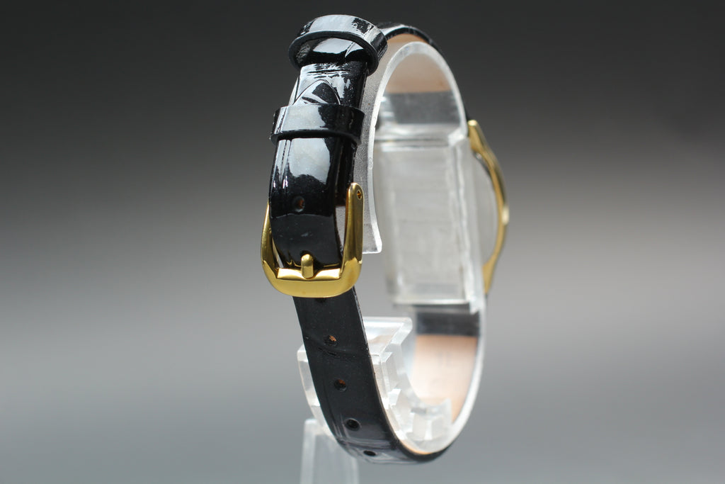 1984 Near MINT OMEGA De Ville 20mm 591.0281 Quartz Gold Dial Women's Vintage
