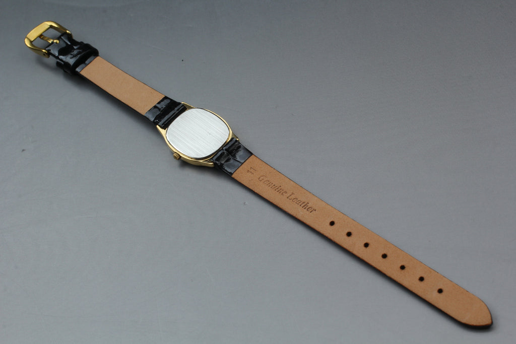 1984 Near MINT OMEGA De Ville 20mm 591.0281 Quartz Gold Dial Women's Vintage