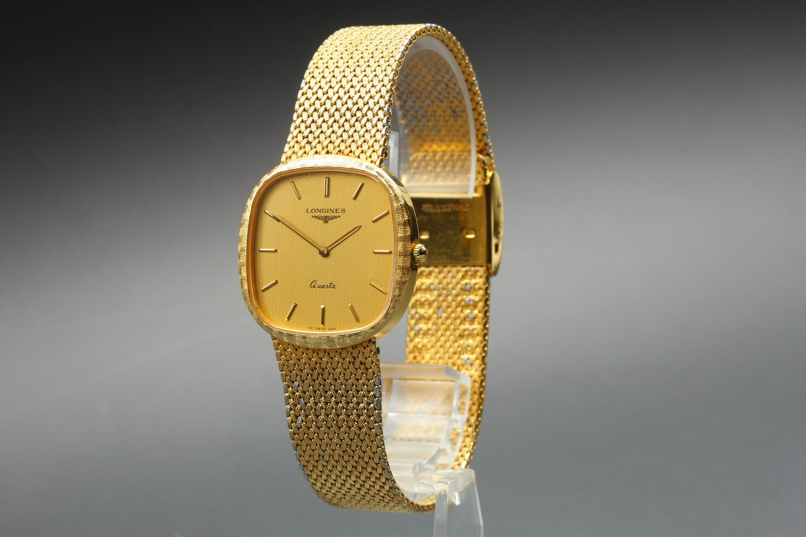 LONGINES 761 3266 30mm Quartz L761.2 Gold Plated Gold Dial Men's Vintage Exc+5