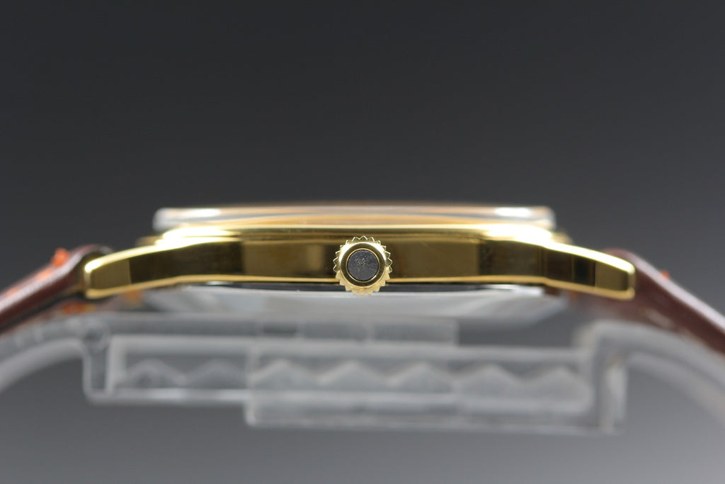 1979 Near MINT OMEGA De Ville 31mm 191.0073 Quartz Gold Dial Men's Watch Vintage