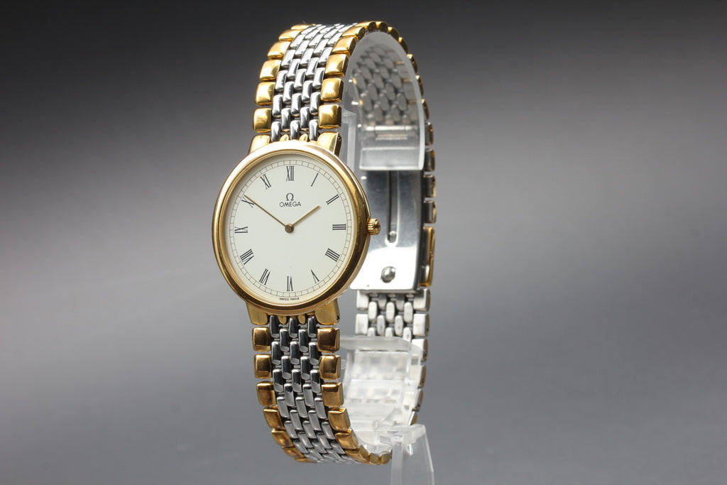 1993 Near MINT OMEGA De Ville 32mm 395.0875.2 Quartz Roman Dial Men's Vintage