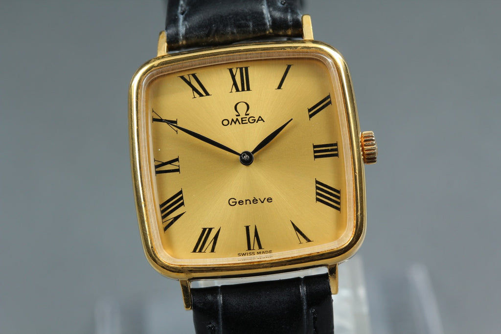 1974 Near MINT OMEGA Geneve 27mm 511.0415 Manual Gold Roman Dial Women's Vintage