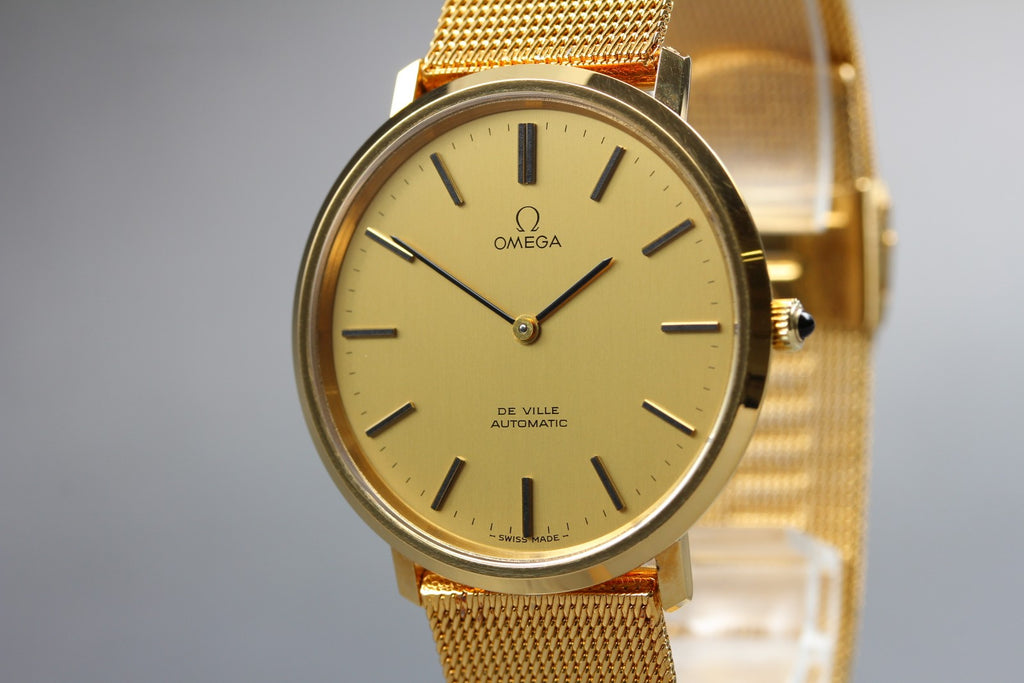 1973 MINT OMEGA De Ville 36mm 151.0039 Automatic Cal.711 Gold Dial Men's Vintage