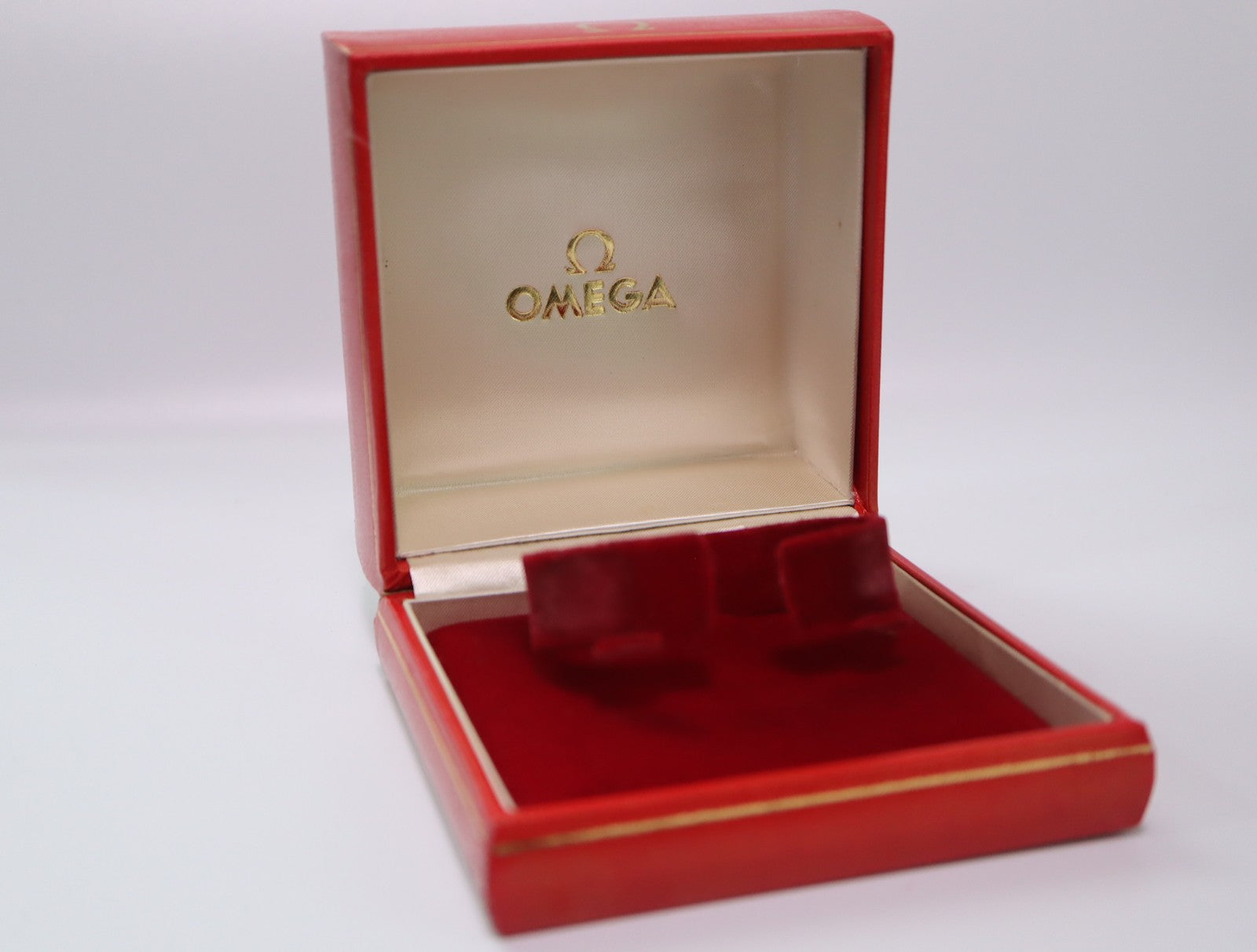 Near MINT OMEGA Vintage Red Watch Box Genuine Case Only From JAPAN #2293