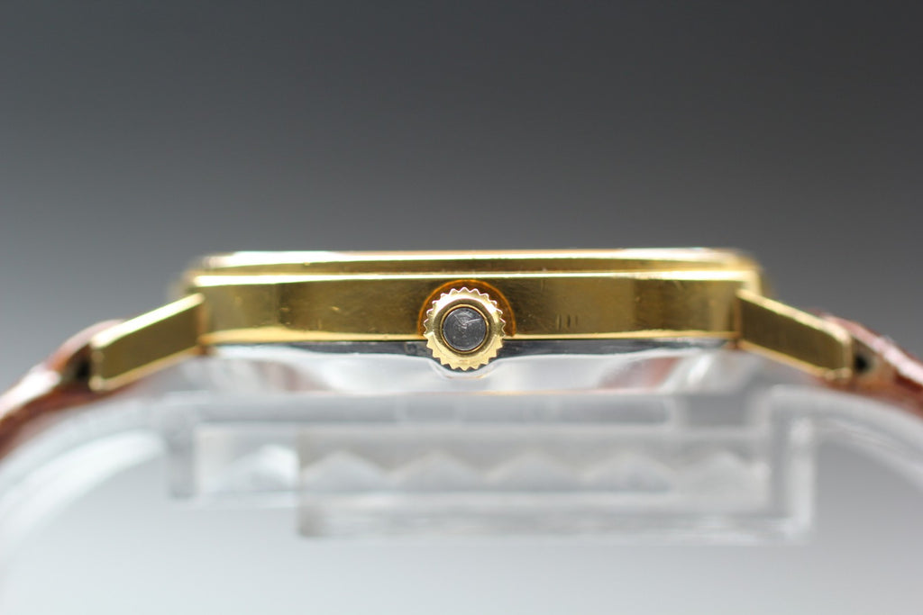 1978 Near MINT OMEGA De Ville 29mm 191.0046 Quartz Gold Dial Men's Watch Vintage
