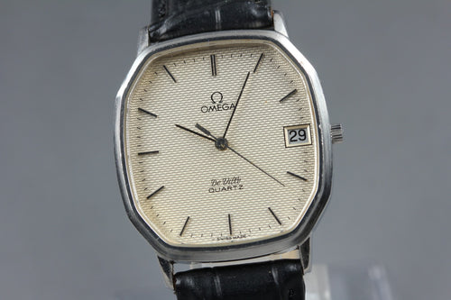 1979 Near MINT OMEGA De Ville 31mm 192.0048 Quartz Silver Dial Men's Vintage
