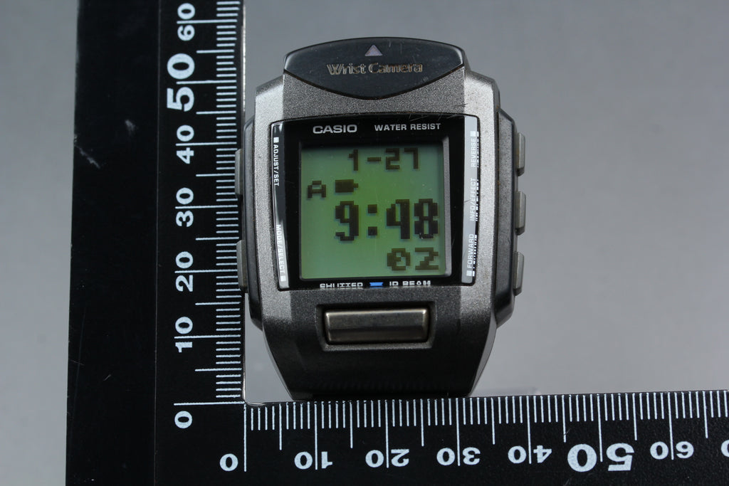 2000s Tested CASIO Wrist Camera WQV-1 39mm Quartz Black Gray Men's Vintage Exc+5