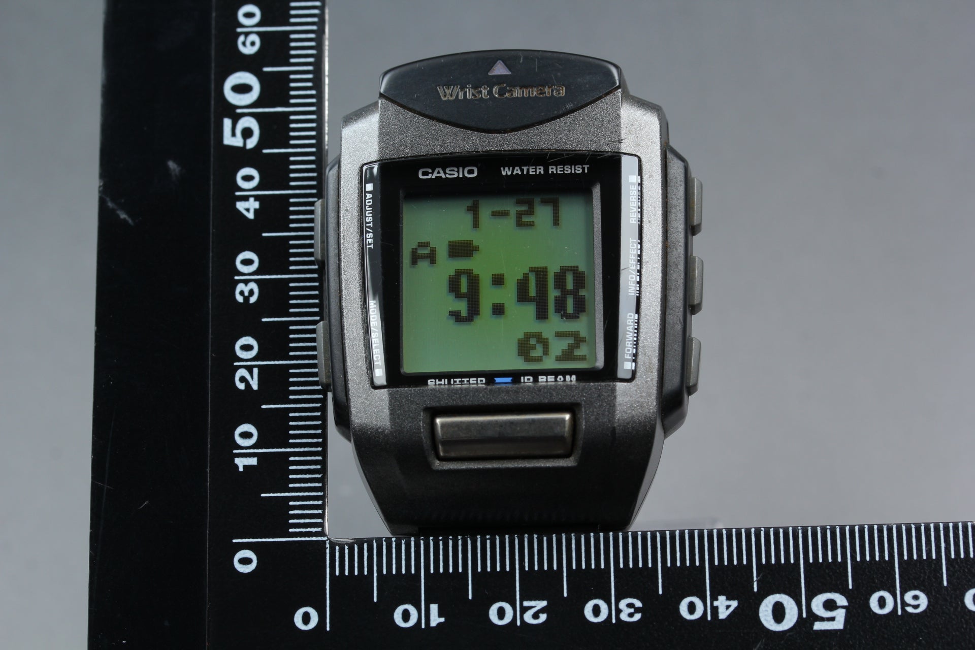 2000s Tested CASIO Wrist Camera WQV-1 39mm Quartz Black Gray Men's Vintage Exc+5