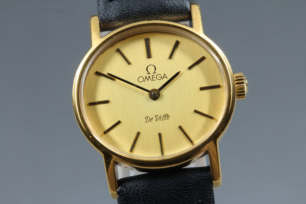 1979 Near MINT OMEGA De Ville 24mm 511.0508 Manual Gold Dial Women's Vintage
