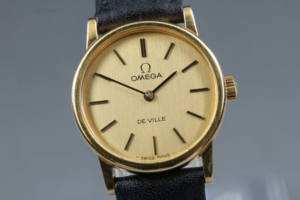 1977 Near MINT OMEGA De Ville 25mm 511.532 Manual Wind Gold Dial Women's Vintage