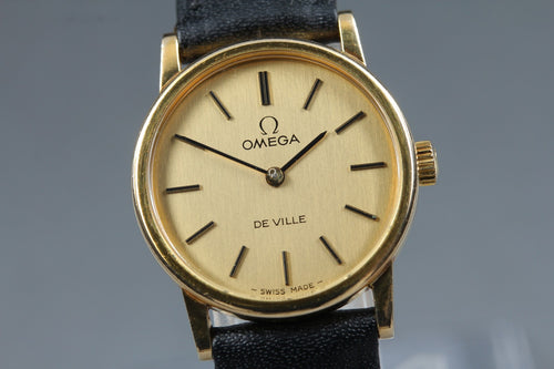 1977 Near MINT OMEGA De Ville 25mm 511.532 Manual Wind Gold Dial Women's Vintage