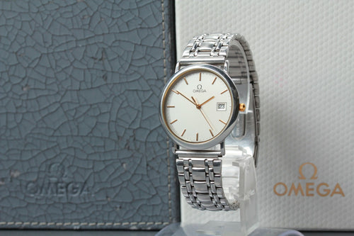 1992 Near MINT/Box Paper OMEGA De Ville 32mm 196.0312.1 Quartz Men's Vintage